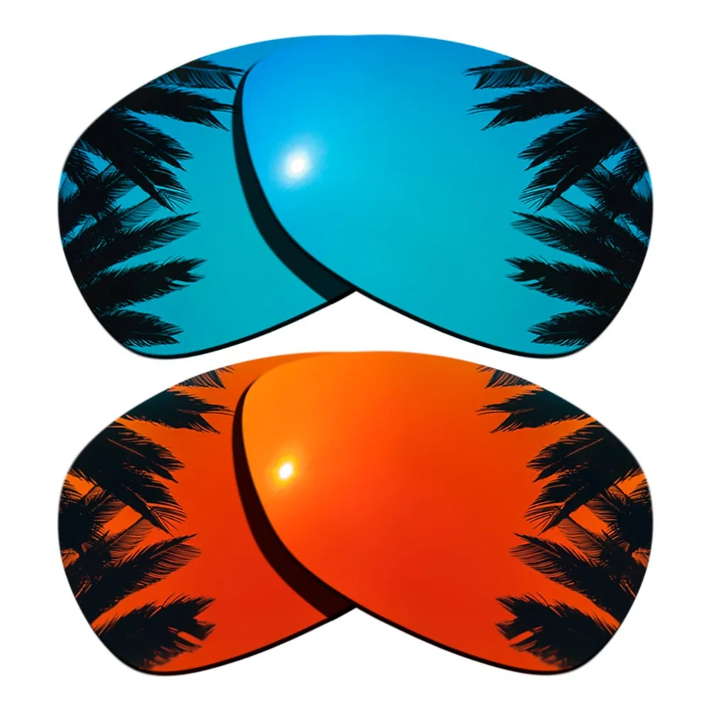 

(Blue Mirrored+Orange Red Mirrored Coating) 2-Pairs Polarized Replacement Lenses for Crosshair 2012 100% UVA & UVB Protection