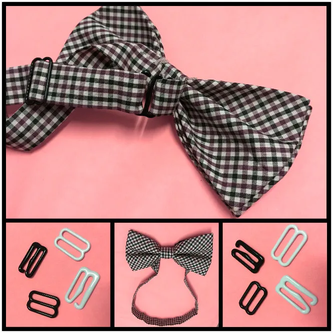 15 sets Metal bow tie Hardware Necktie Hook Bow Tie or Cravat Clips Fasteners to Make Adjustable Straps on Bow Tie buckles dips