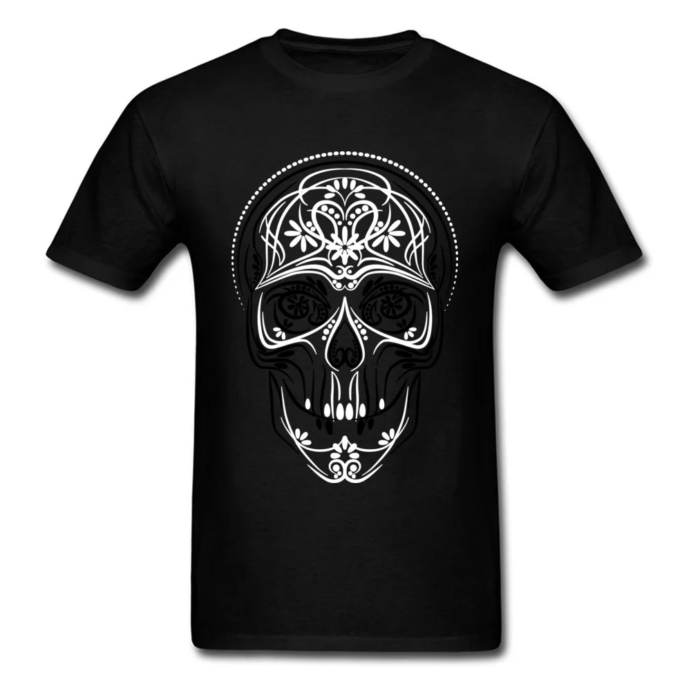 Stylish Street Skull Tee Shirt 2024 Men's Tops T-shirt Short Sleeve Black White Cotton Clothing For Halloween Gothic Tshirt