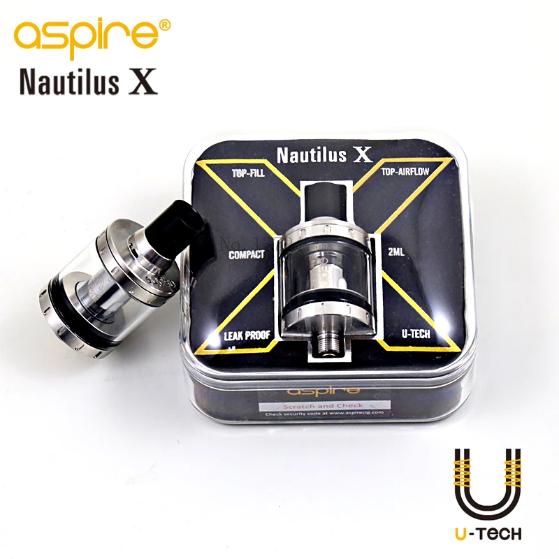 

Electronic Cigarette Vaporizer Aspire Nautilus X 510 Thread 2ML Capacity Vape Atomizer MTL Tank Use 1.5 1.8ohm Replaceable Coils