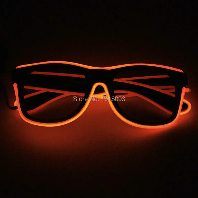 Holiday Lighting Night fluorescent Glasses EL Wire Glowing Glasses with dark lens 5pieces Party Glow Glasses with Voice Driver