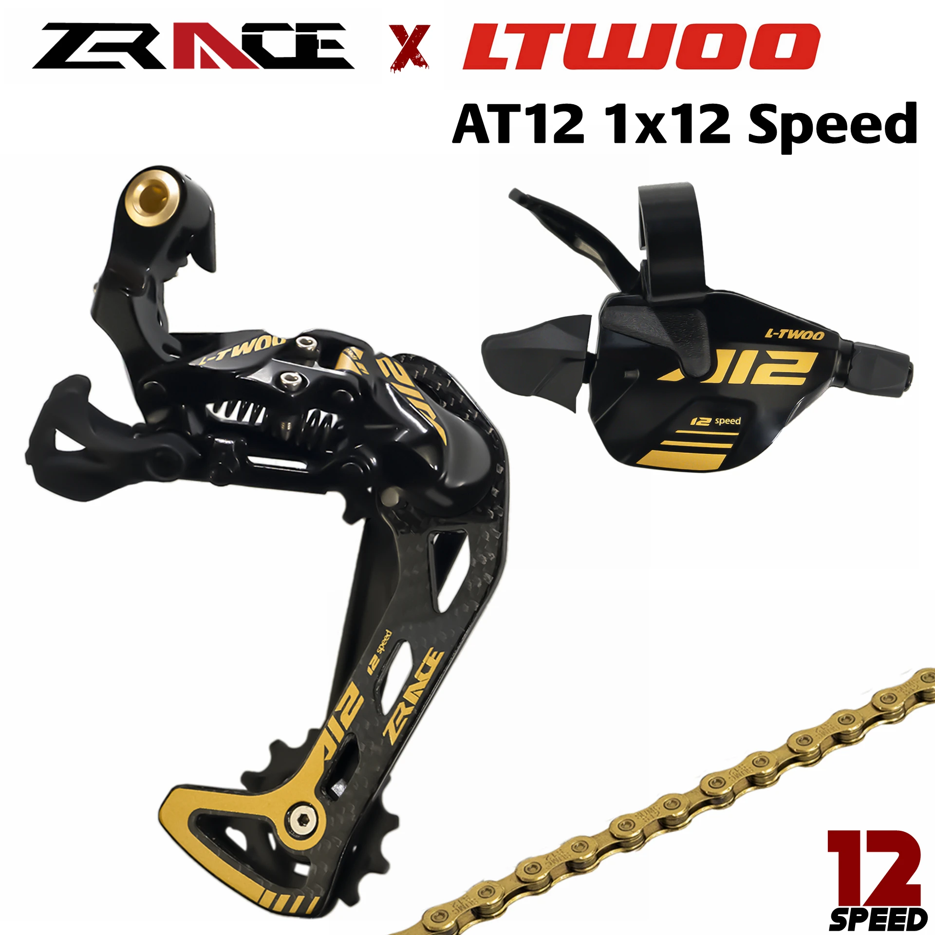 

ZRACE x LTWOO AT12 12 Speed Shifter Lever + Rear Derailleur 12s + Chains, for MTB Compatible with M7100 / M8100 / M9100 / EAGLE