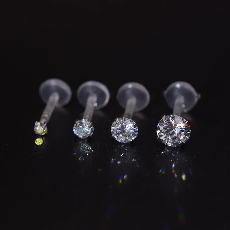 1Pc Round Star Heart Ellips Labret Ring Piercing Ear Tragus Sexy Body Jewelry 1.2*8mm Bioplast Ear Tragus Cartilage Piercings