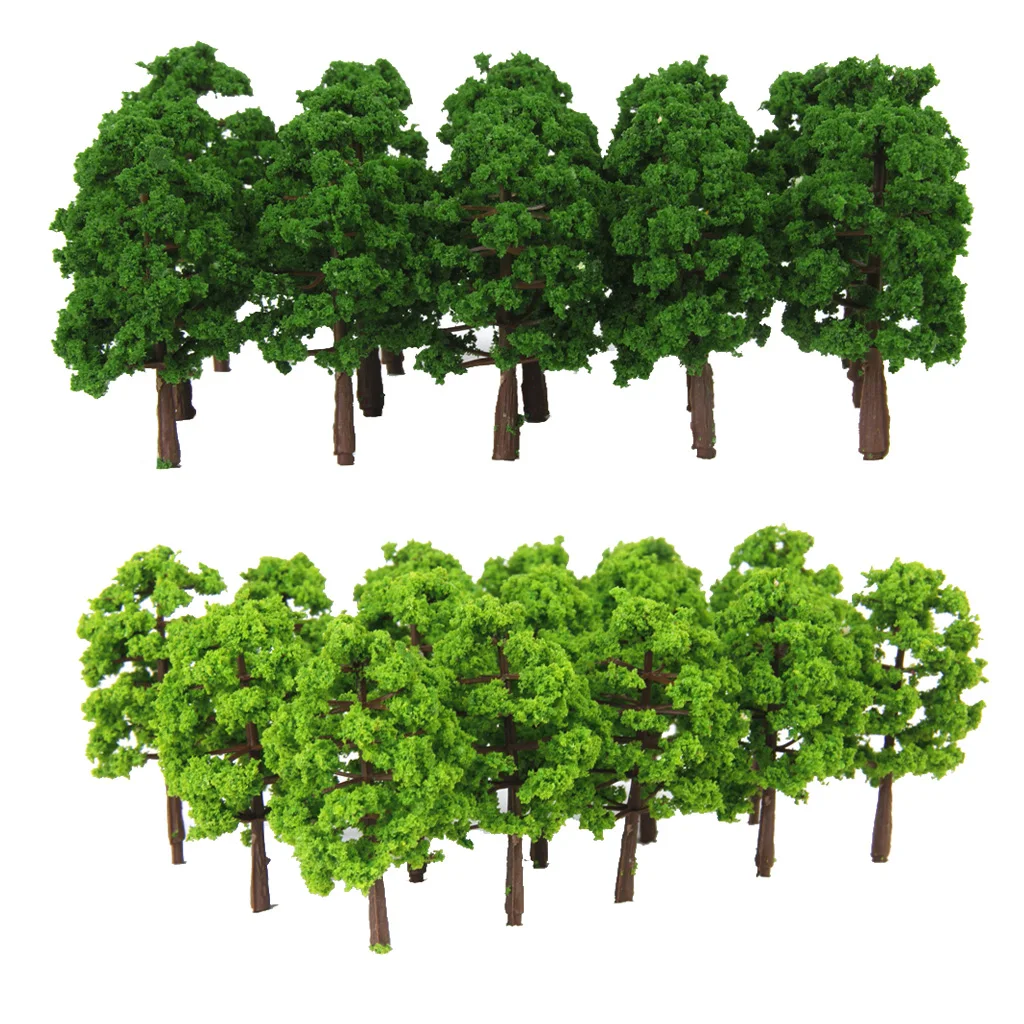 40 Pieces 8cm 1:150 N Scale Plastic Model Trees Railroad Landscape Scenery  model trees to decorate building model, roadway,