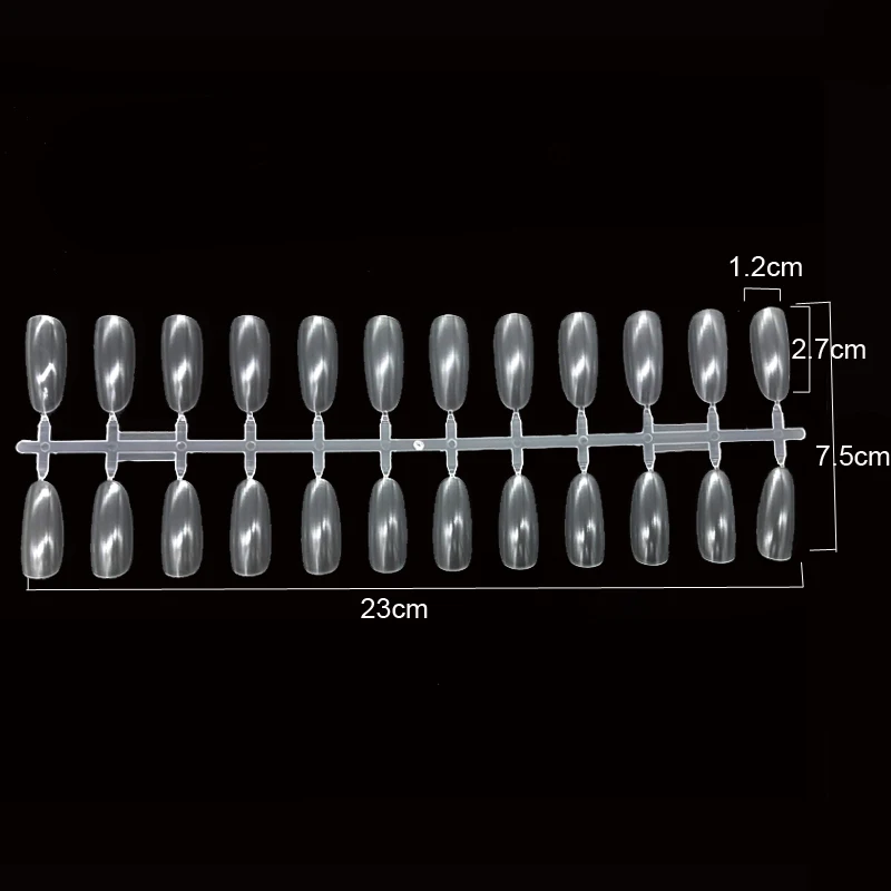 240 Nail Art Tips False Nails 10pcs Nature Transparent Black Full Card Nail Art Display Practice Acrylic UV Gel Polish Manicure