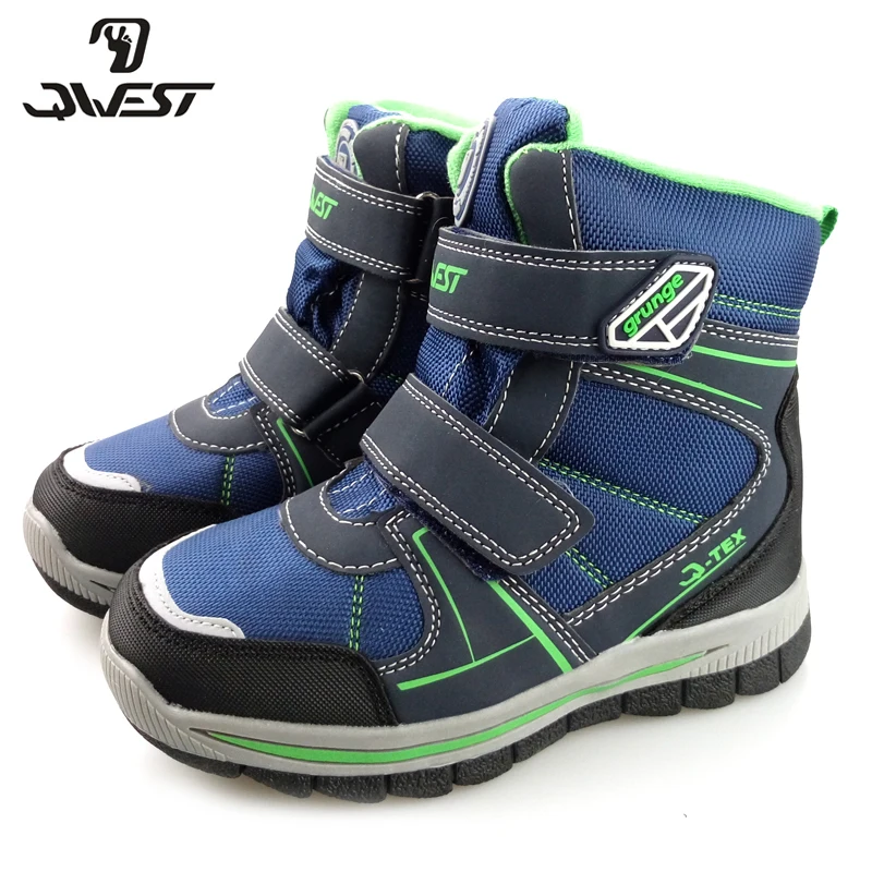 QWEST (by FLAMINGO) Fur Keep Warm Anti-slip waterproof High Quality Kid Snow Boots for Boy Size 31-36 Free Shipping 82M-YC-1055