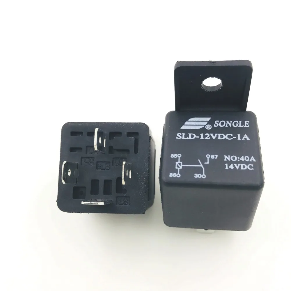 10 個 DC12V 24V 40A 黒リレー 4 ピン耐久性のある自動車車のトラックボートリレー SLD-12VDC-1A SLD-24VDC-1A ノーマルオープンリレー