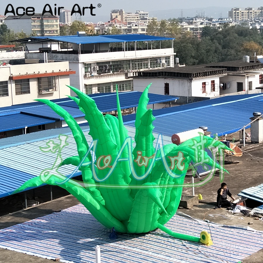 Unbelievable Giant 8m Diameter Inflatable Aloe Replica Flowering Plants Model Tentacle/Agave Americana for Sale