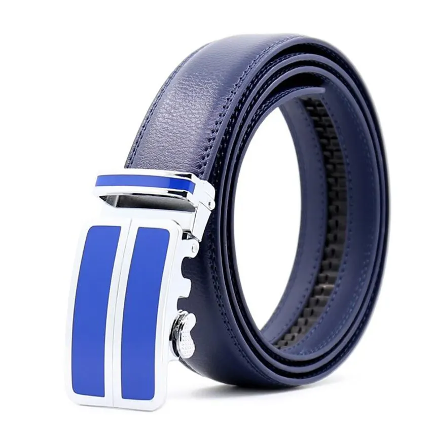 Men Automatic Buckle Belt Male Girdle Waistband Men Fashion Men Leather Belt lendth:110-125cm,width:3.5cm red\\white\\black\\blue