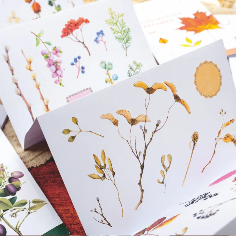 Flower Plant Diary Stickers Mushroom Strawberry Scrapbooking Korean Cute Japanese Washi Stickers Ablum Journaling Stickers Paper