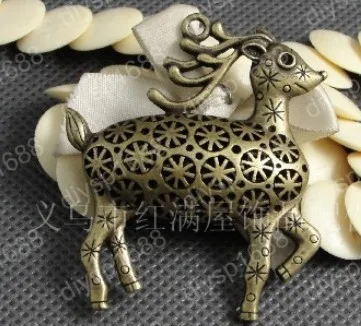 

Fashion Jewelry Findings Accessories charm pendant alloy bead Antique Bronze 56*47*14MM deer shape 10PCS JJA2095