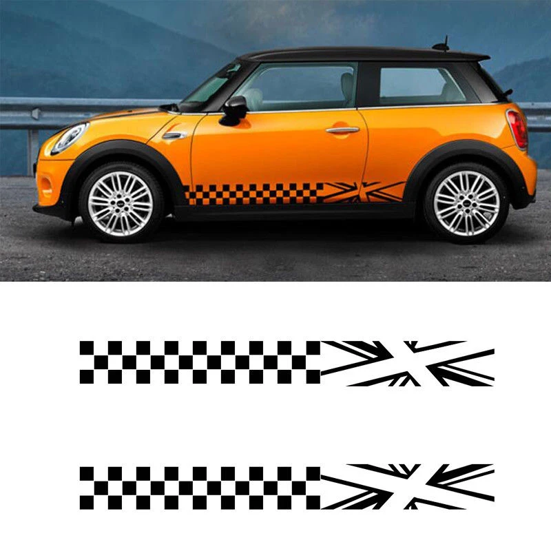 2pcs Car Body Sides Decoration Sticker Decal Motorcycle SUVs Bumper Lattice Vinyl Decor Decals