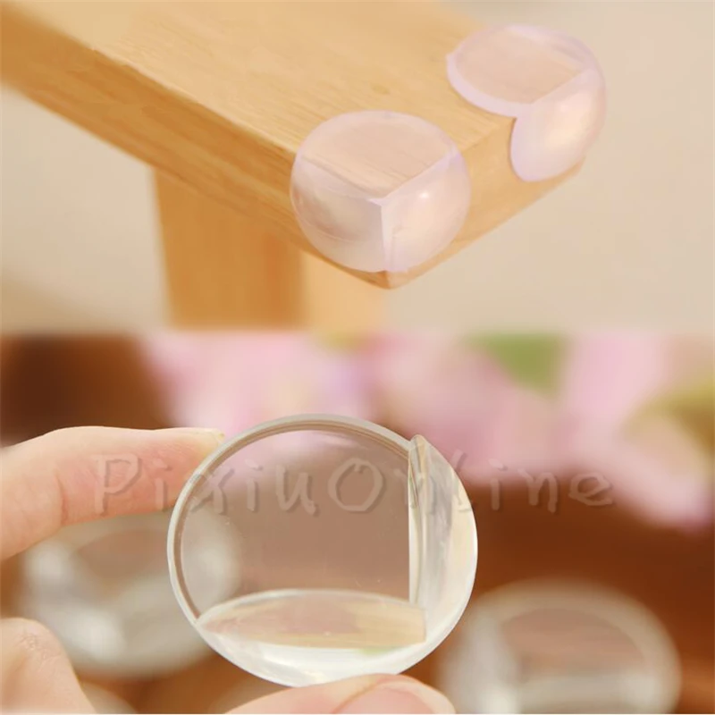 4Pcs ST035b Children Safety Protection Angle Anti-collision Table Angle Spherical Transparent Protective Corner 3M Glue