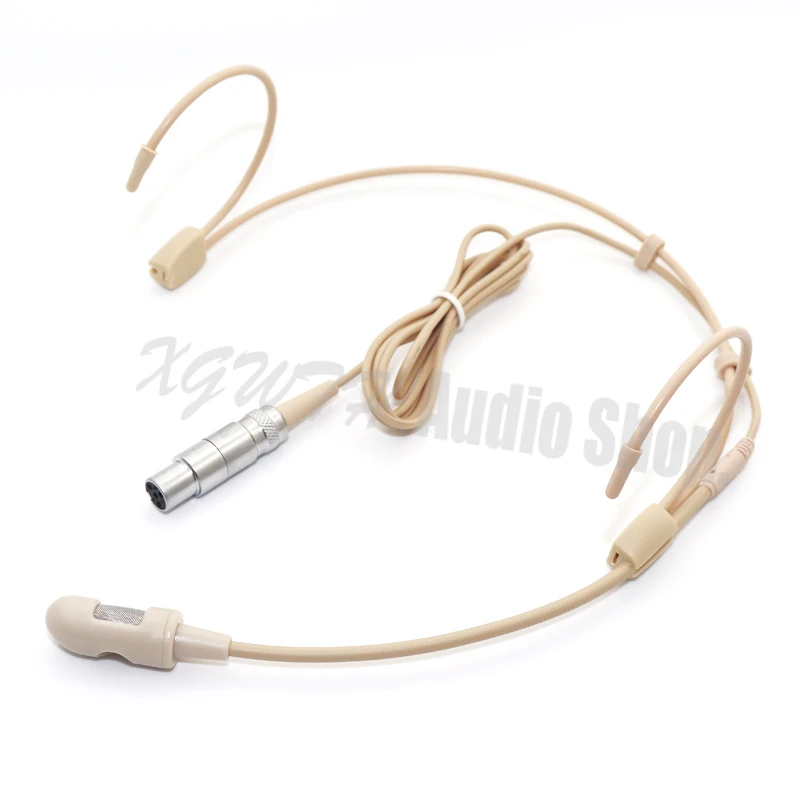 Mini Complexion Ear Dual Hook Hanging Headset Headworn Microphone Mic Microphone For Shure Wireless Body-Pack Transmitter System