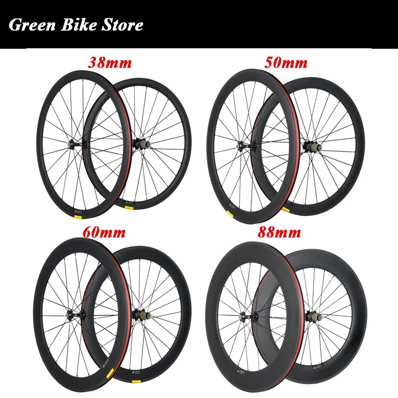 Super Light Carbon Bicycle Wheels, Tubular Road Bike Wheels, Racing Wheelset, 700C, 24mm, 38mm, 50mm, 60mm, 88mm