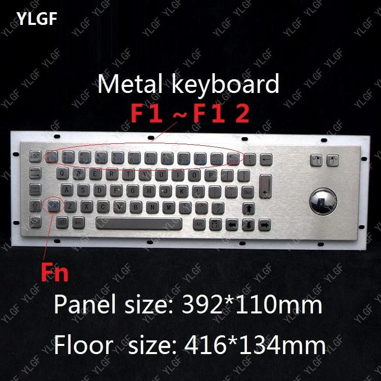 

Metal keyboard, YLGF HS392G5-U-FN USB Interface embedded keyboard Waterproof (IP54), dust, anti violence