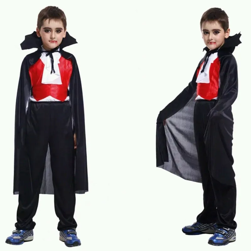 2022 New Girls Boys Costumes Vampire Queen Cosplay For Kids Halloween Carnival Party Dress Couple Clothing