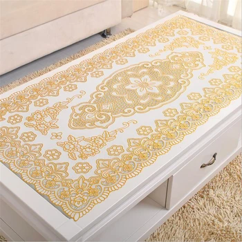 PVC hot stamping table mats small coaster placemats home anti-skid oil-proof insulation dish mat coffee table cloth creative mat