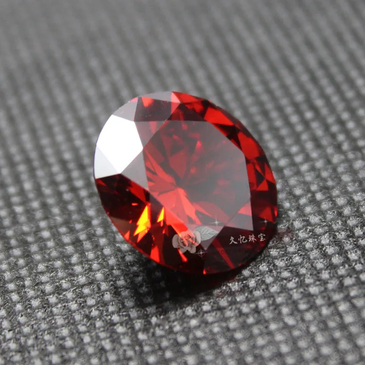 Garnet Red cubic zirconia stone round shape CZ faceted beads for jewelry making DIY loose 5a stones