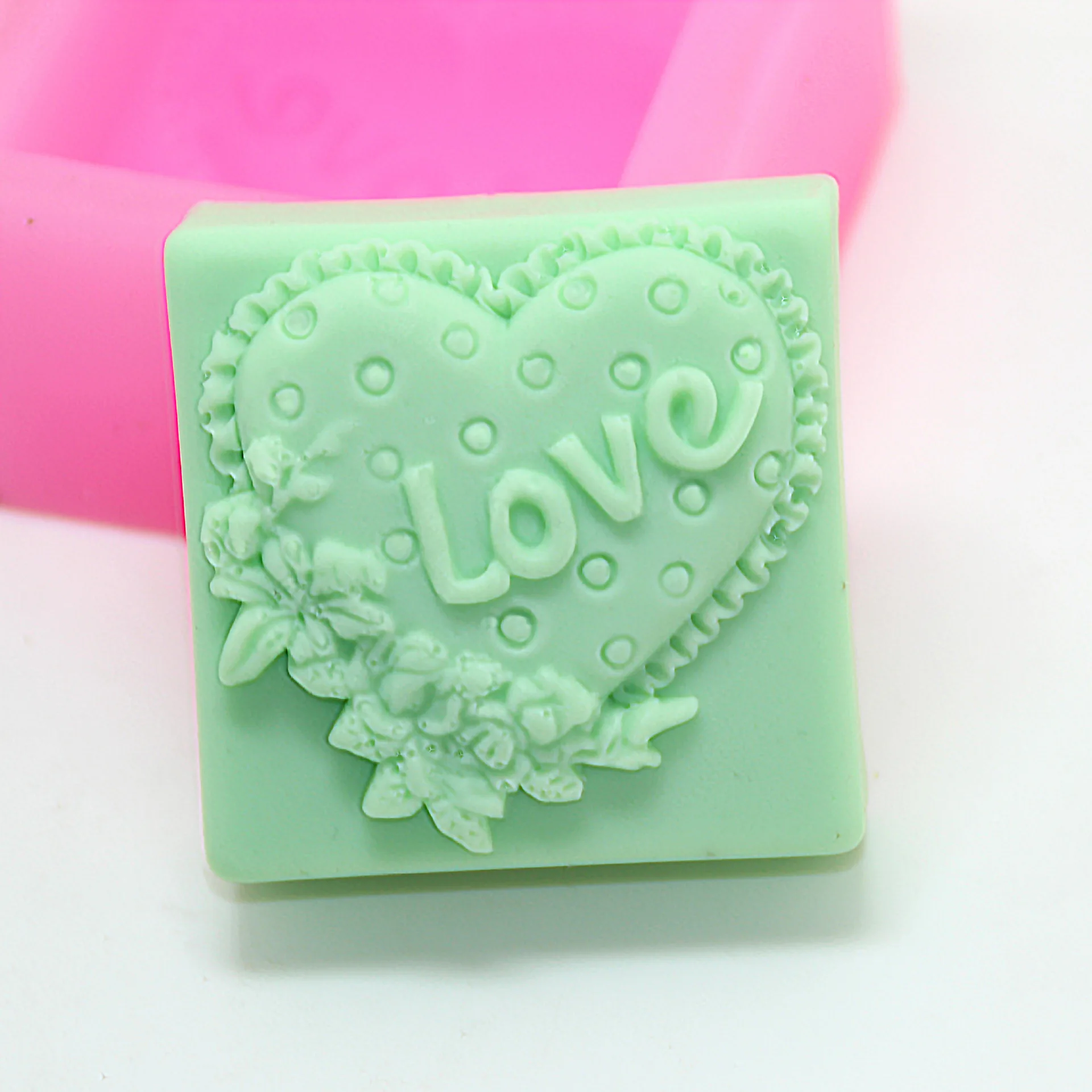 

Square Silicone Mold for Soap Making, Soft Silica Gel Mould, Resin Craft, 3D Heart, Handmade, Wedding Gift
