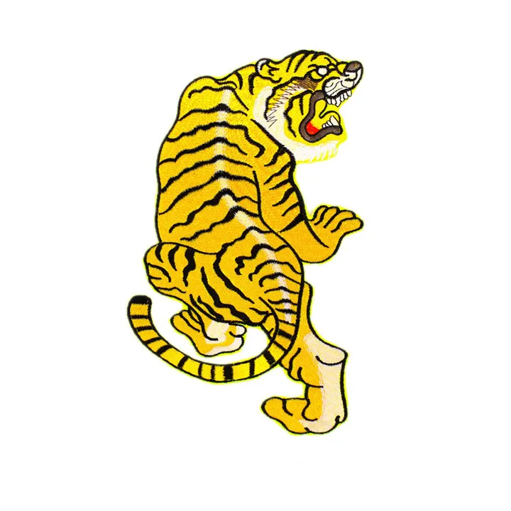 Tiger Patch Punk Rock Animal Patches Iron Patches for Clothing Applique Clothes Decorations for Clothes Jacket Fabric Appliques