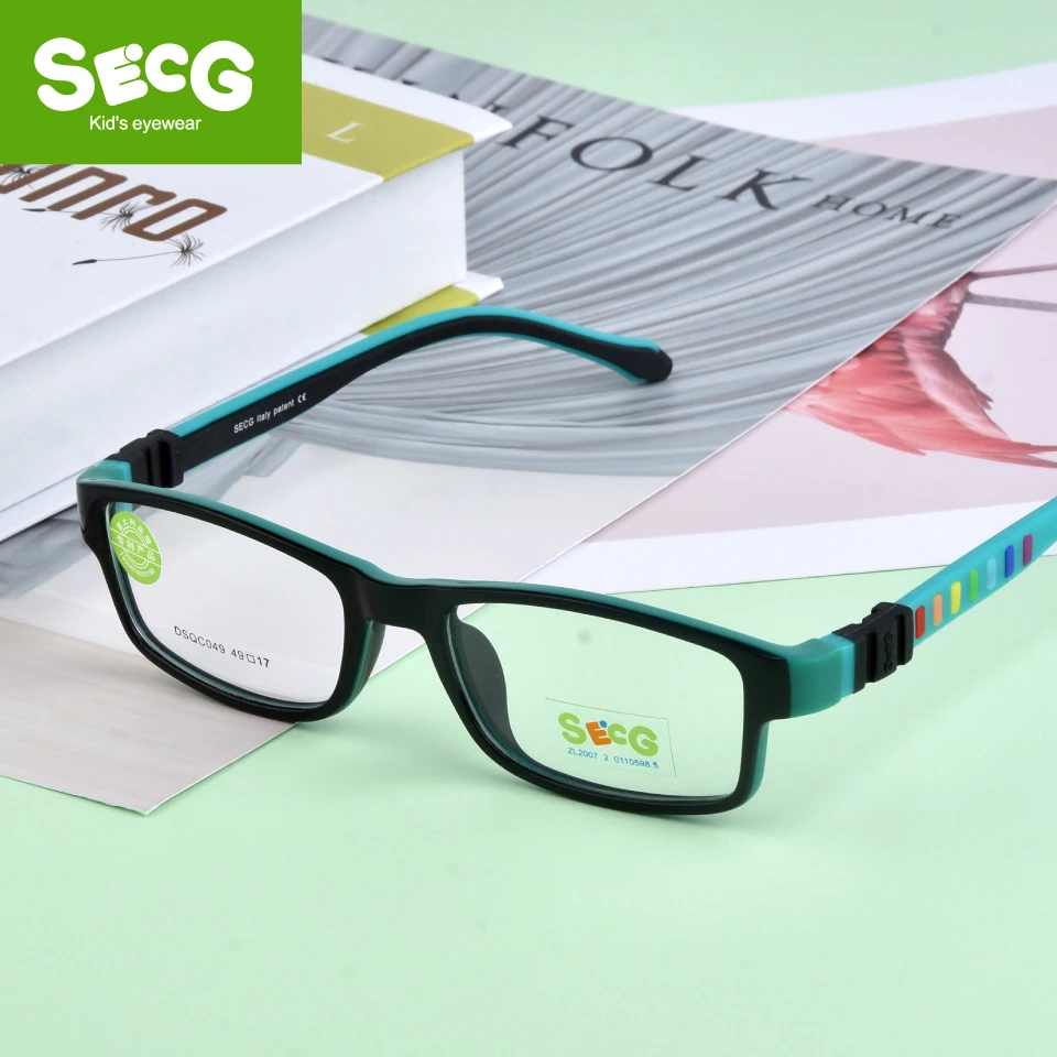 

SECG Ultra light Silicone TR90 Children Glasses Boy Girls Child Safety Eyewear Child Prescription Optical Frame Oculos de so