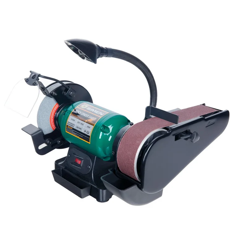 NEW 750W 8 inch Desktop wheel abrasive belt machine 220V