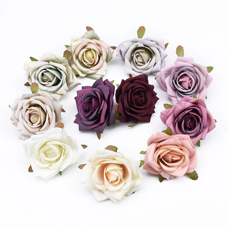 

100Pcs Artificial Flowers Wedding Decorative Wreaths Party Christmas Decorations for Home Diy Gifts Box Scrapbooking Roses Head