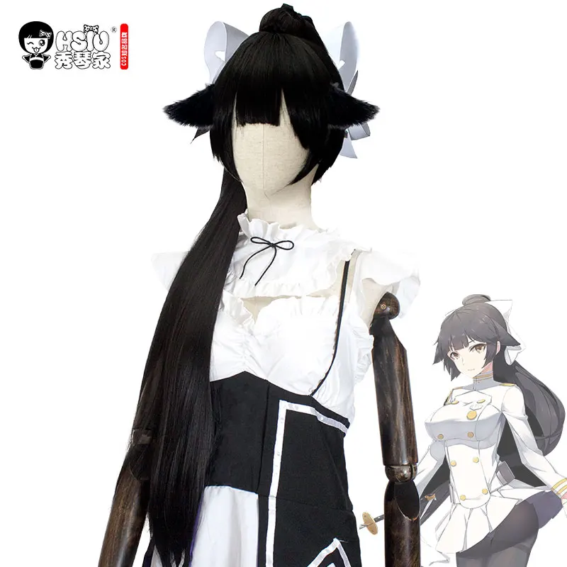 IJN Takao Game Azur Lane black Cosplay Wig Fiber synthetic wig HSIU Halloween Carnival Free Shipping