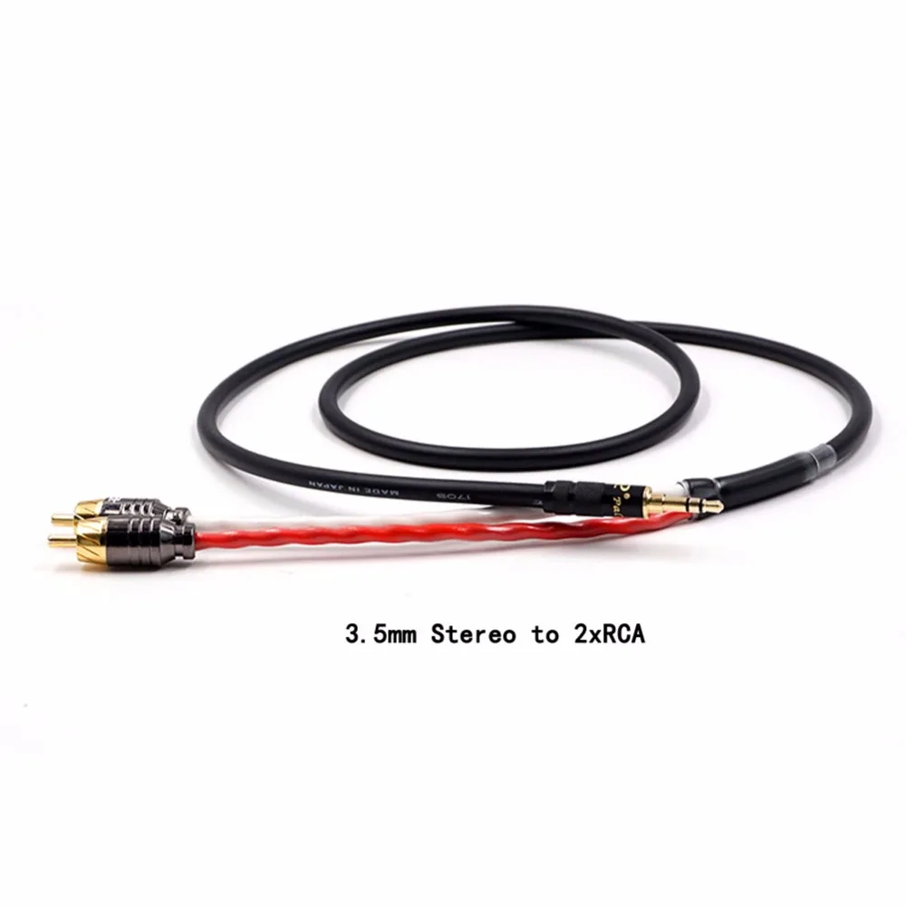 Free Shipping Haldane 2.5/3.5/4.4mm Balanced Male to 2 RCA Male Audio Adapter Cable 7N OCC Single crystal copperr Audio Cable