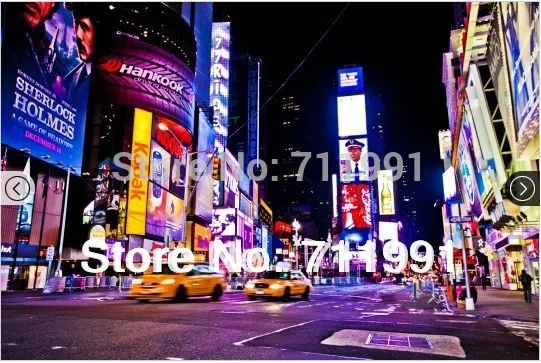 2015 New Arrival Living Room Modern Papier Peint Papel De Parede Infantil Free Shipping Bright New York Lights Mural Wallpaper