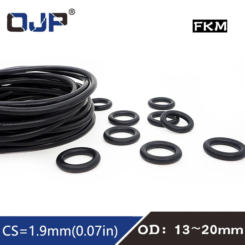 

10PCS/lot Fluorine rubber Ring Black FKM O ring Seal CS:1.9mm OD13/14/15/16/17/18/19/20mm Rubber O-Ring Seal Oil Gasket Washer