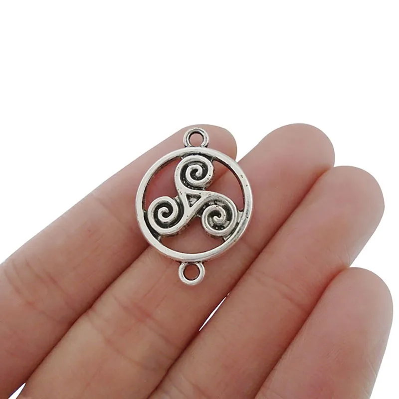 20 x Celtics Knots Spiral Swirl Connectors Charms Beads for Bracelets DIY Jewelry Making Findings