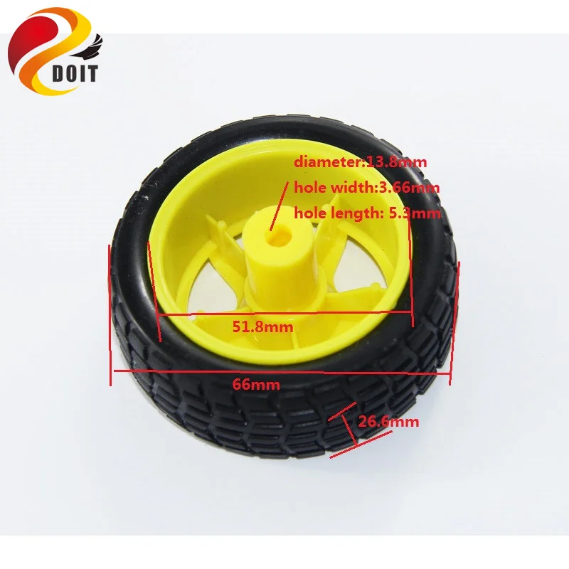 Roue de moteur TT 65mm, 2 pièces, pour moteur à engrenages 2wd, accessoire de châssis, roue Omni, bricolage, jouet RC, modèle de Robot télécommandé