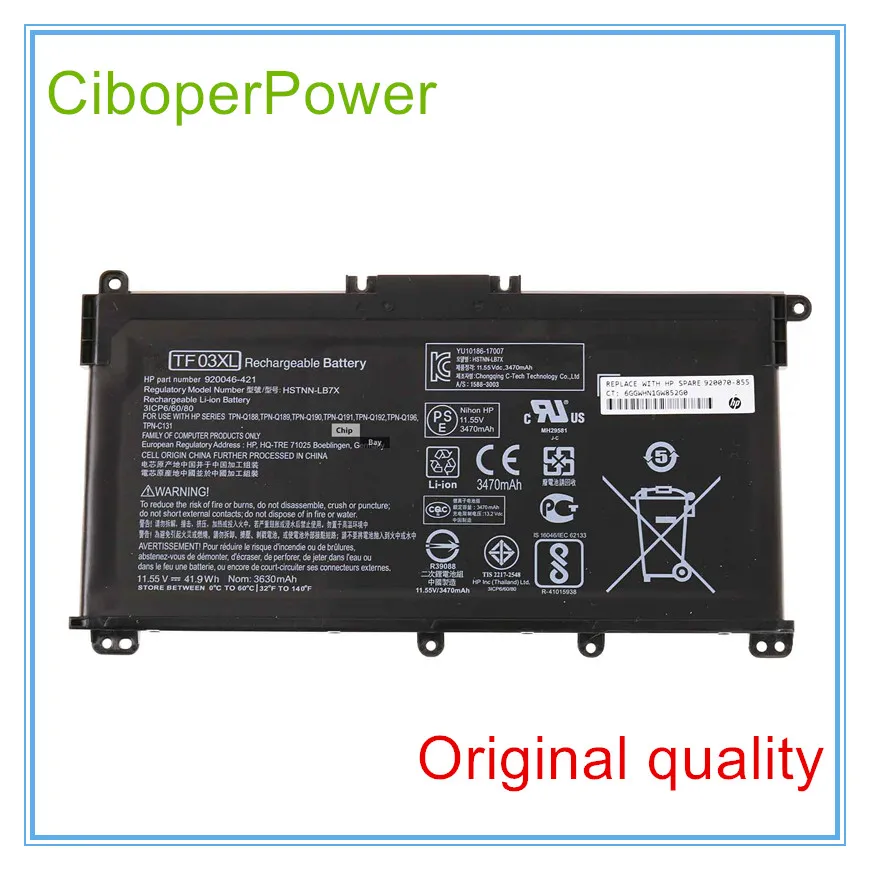 

Оригинальный ноутбук серии 15 CC для 11-55V-Battery-TF03XL