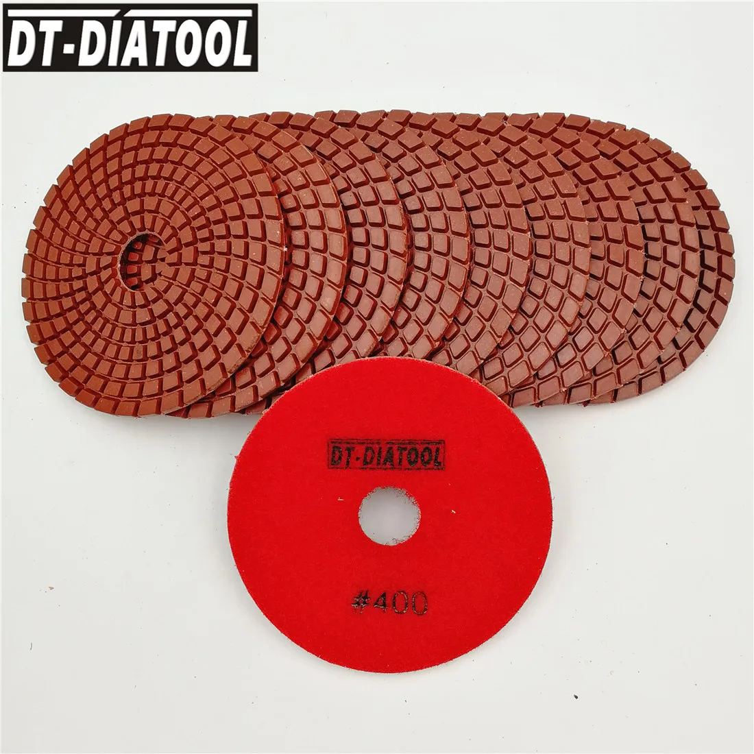 DT-Diatool 10pcs Set 100MM Wet Diamond Polishing Pads polishing Disc for Granite or Marble Dia 4inch Angle Grinder Sanding Disc