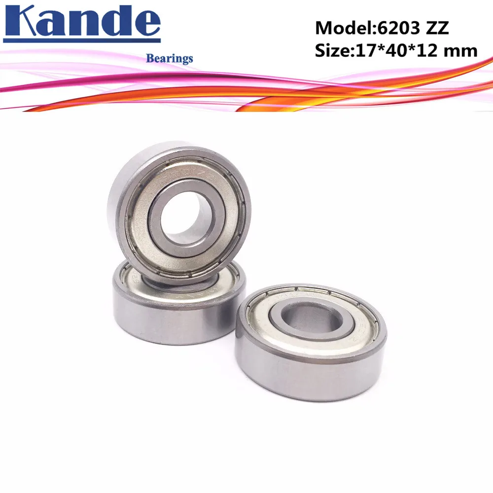 

Kande 6203ZZ 4PCS ABEC-5 6203 ZZ Single Row Deep Groove Ball Bearing 17x40x12 mm 6203-2Z Bearing