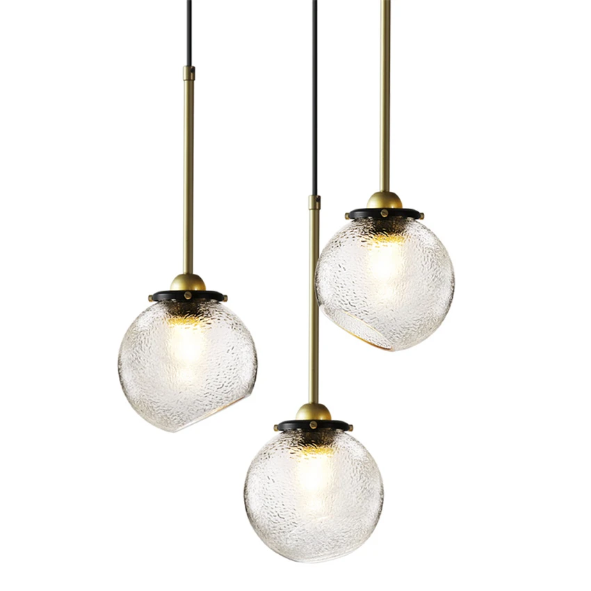 Nordic Crack Glass Pendant Lights E27 Bedroom Bedside Restaurant Bar Aisle Dining Room Hanging Lamps Bathroom Deco Fixtures