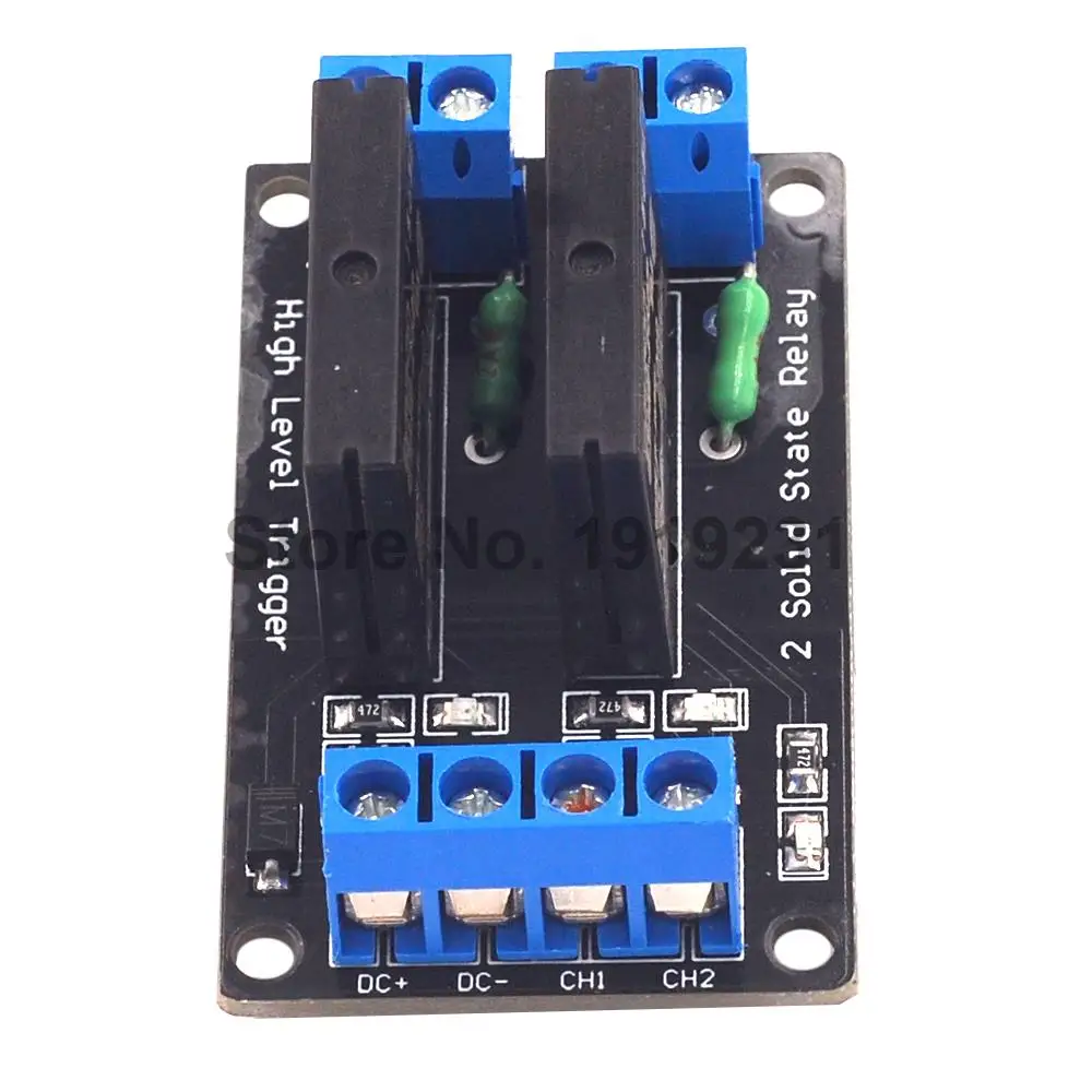 5V 12V 24V 3-24V 2 Channel Solid State Relay Module High Level Trigger DC-AC/DC-DC 250V 2A Output with Resistive Fuse