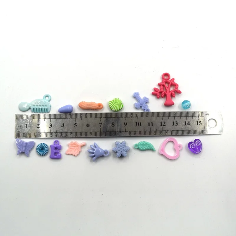 100pcs Mixed Acrylic  Snowflake tree Sea Animal Series Spacer Beads For Jewelry Making child DIY Bracelet Necklace Accessories