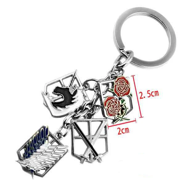 New Arrive Anime Attack on Titan Metal Keychain Pendants Shingeki No Kyojin Keyring Accessories Figure Toy