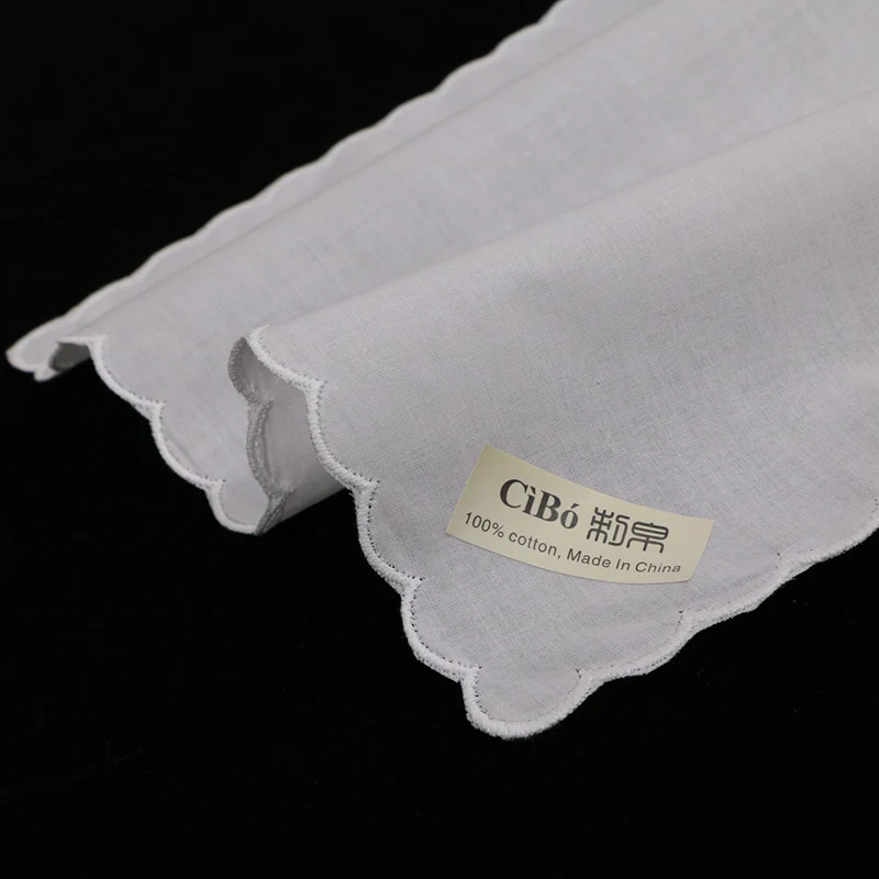 

A011: White premium cotton lace handkerchiefs 12 piece/pack blank crochet hankies for women/ladies wedding gift