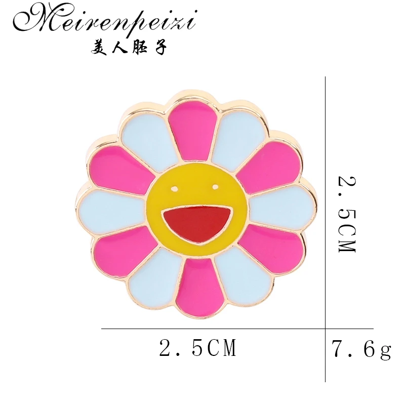 Meirenpeizi Tiny Colorful Sun Flower Badge Brooch Pins Flower Jewelry Apparel Canvas Bag Tannin Shirt Decoration Free Shipping