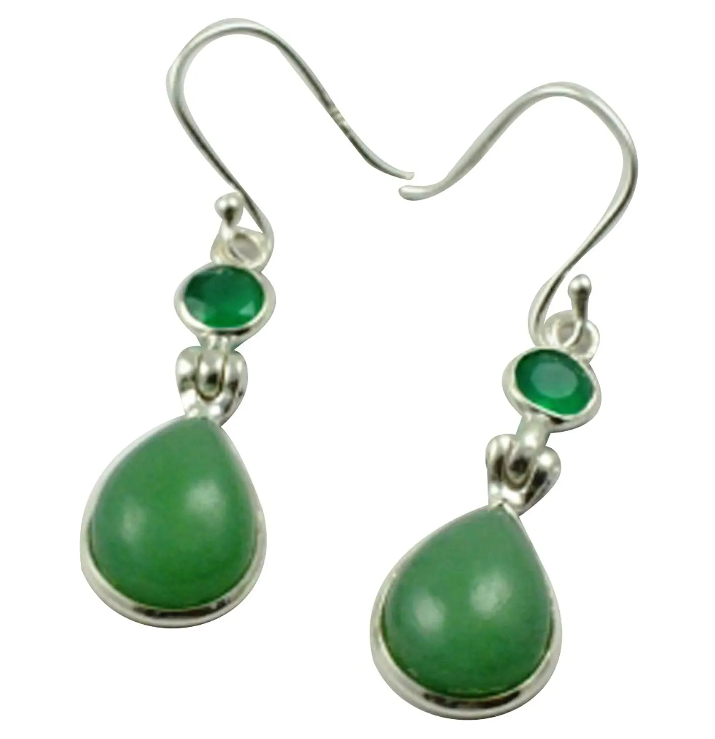 

Серьги LoveGem из натурального зеленого оникса, ювелирные изделия из стерлингового серебра 925 пробы, 43,6 мм, AE2389