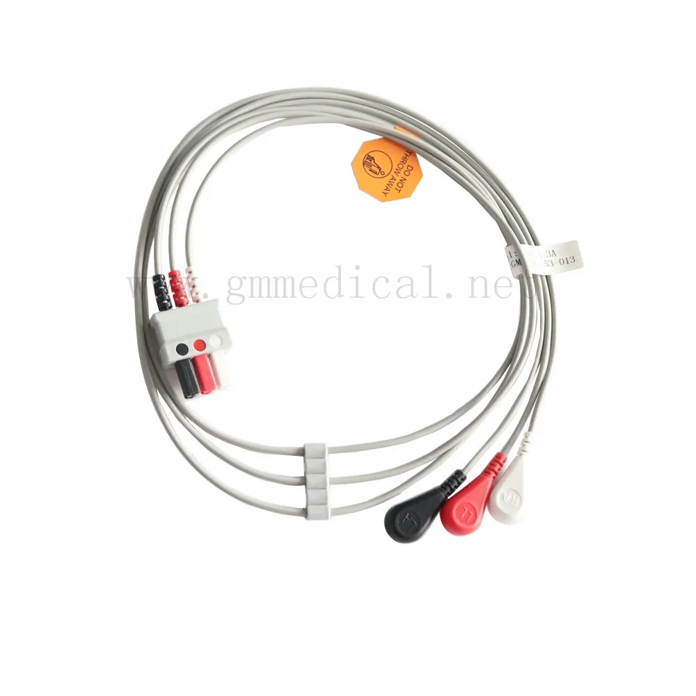 

Compatible with Siemens3- Lead ECG leadwires for Patient Monitor Machine,AHA/IEC,snap/Grabber.