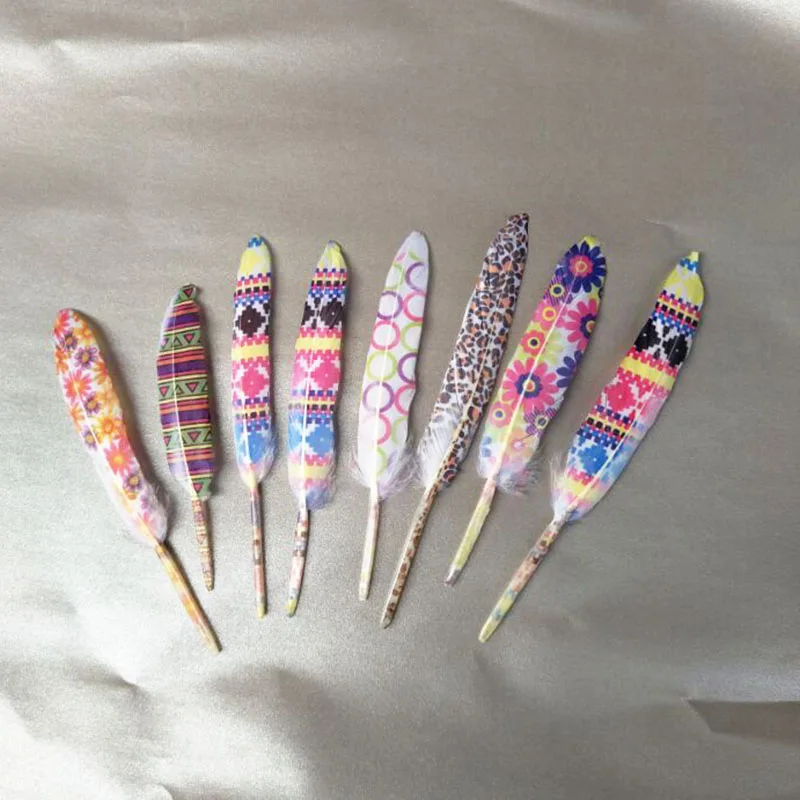 10 pcs colors plume Goose feather small straight knife Diy feather kindergarten materials by hand 8-15cm/3-6inch