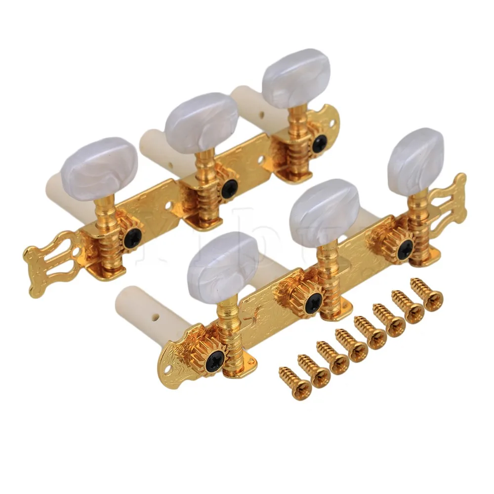 Yibuy Golden Classical Guitar Tuning Pegs Machine Heads Tuner 1R1L