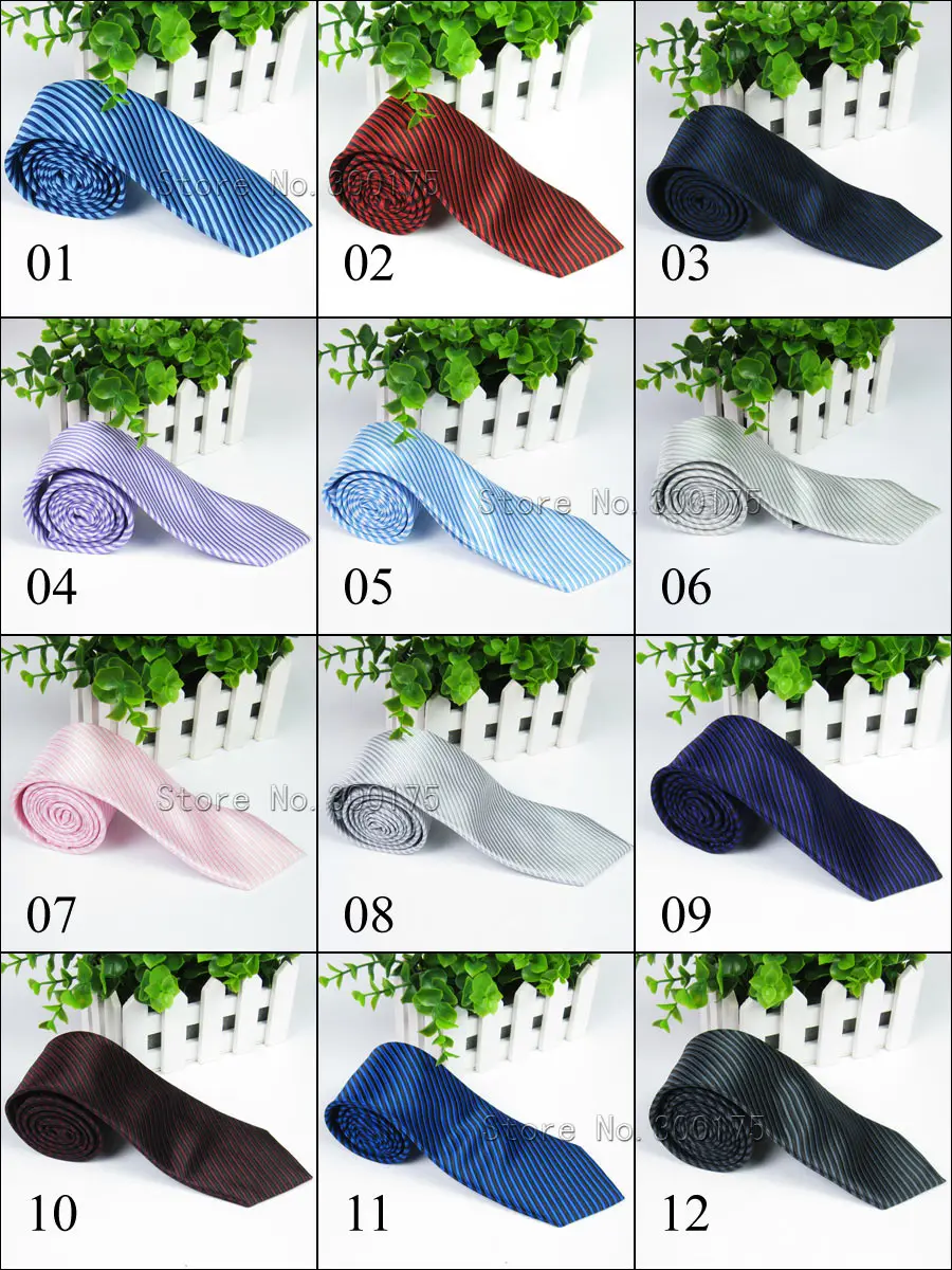 Men Jacquard  Skinny Gravatas Slim Striped  Corbatas Vestidos Wedding Neck Tie Microfibra Cravat Necktie CT-B 12 Variation