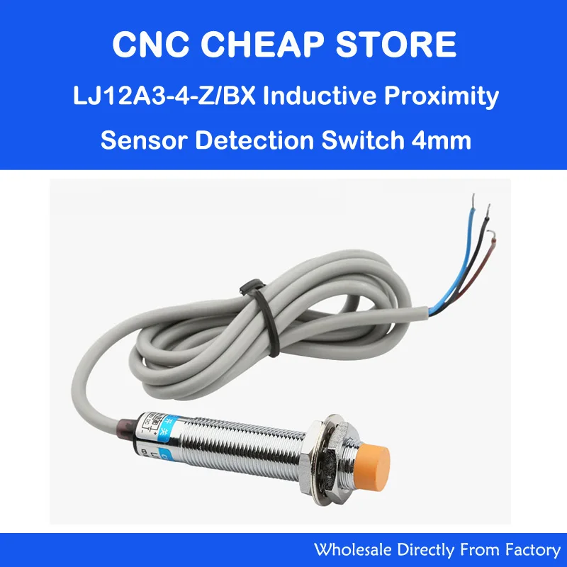 2pcs LJ12A3-4-Z/BX Inductive Proximity Sensor Detection Switch NPN DC6-36V 4mm 3D Printer Co2 Laser Engraving Cutting CNC Router