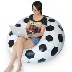 DHL free ship waterproof PVC inflatable seat chairs,instant air filled bean bag chair,football and soccer ball design beanbag